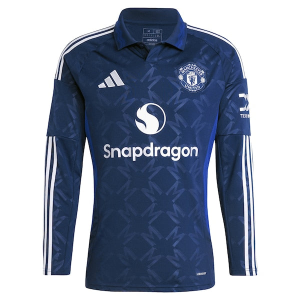 Manchester United adidas 2024/25 Away Replica Long Sleeve Custom Jersey - Navy