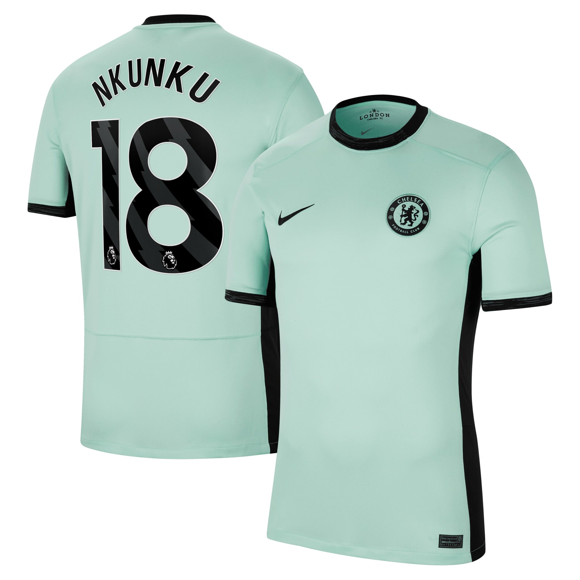 Christopher Nkunku Chelsea Nike 2023/24 Away Stadium Replica Player Jersey - Navy/Blue/Mint