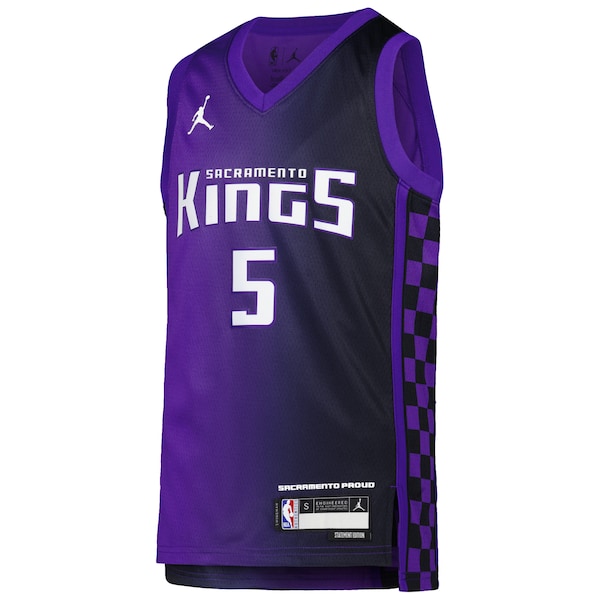 De'Aaron Fox Sacramento Kings Jordan Brand Youth Swingman Jersey - Statement Edition - Purple