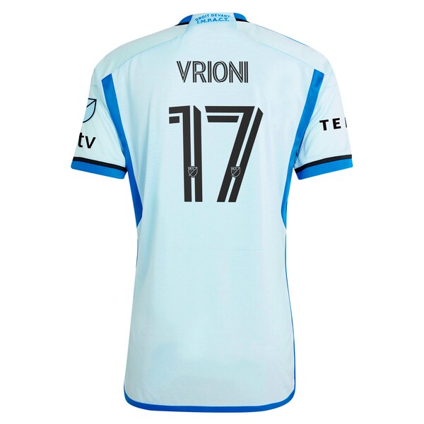 Giacomo Vrioni CF Montreal adidas 2024 Montréal Original Authentic Player Jersey - Light Blue