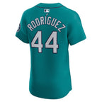 Men's Seattle Mariners Julio Rodríguez Nike Alternate Elite Jersey - Teal/White/Cream