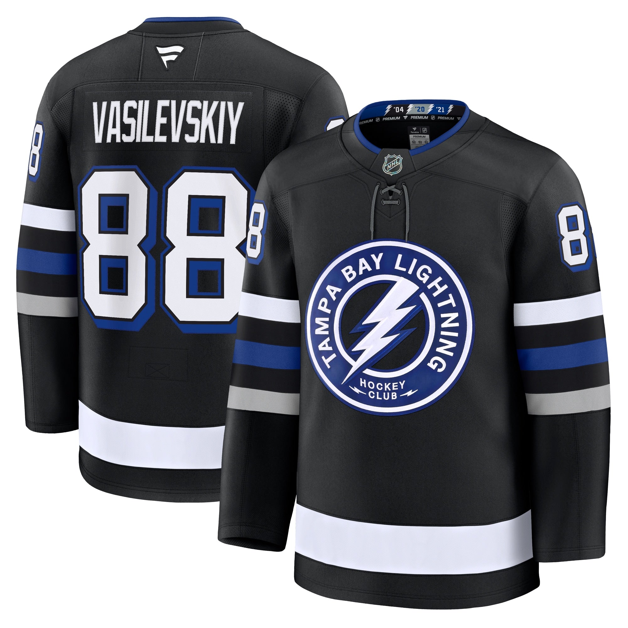 Andrei Vasilevskiy Tampa Bay Lightning  Away Premium Jersey - White/Black/Blue