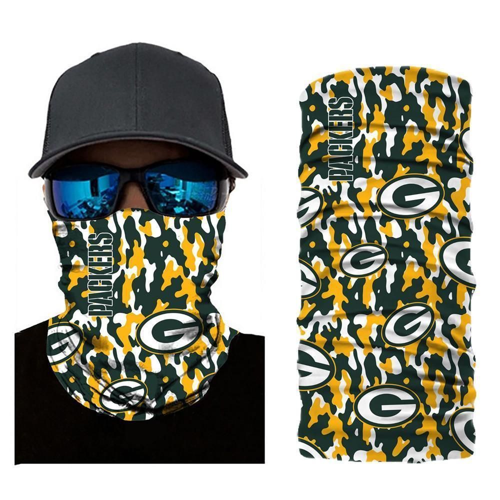 CAMO GREEN BAY PACKERS FACE MASK BANDANAS