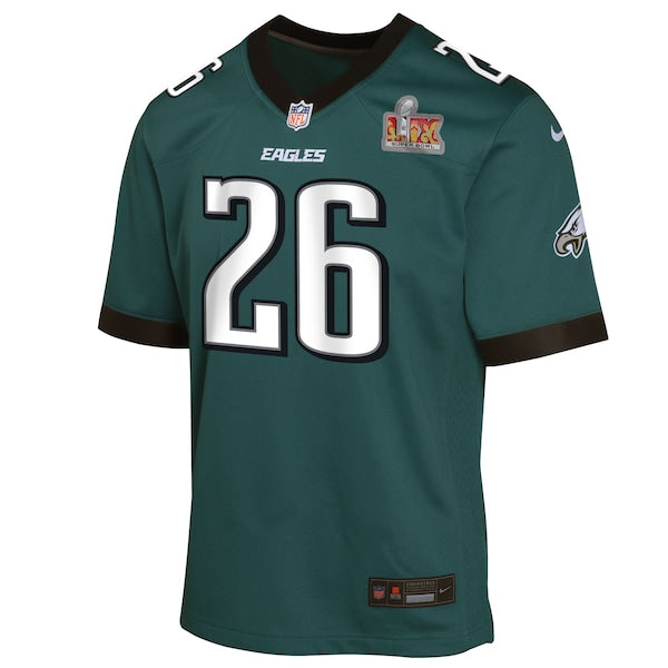 Saquon Barkley Philadelphia Eagles Nike Youth Super Bowl LIX Game Player Jersey - Midnight Green