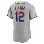 Francisco Lindor New York Mets Nike Road Authentic Player Jersey - Gray/White