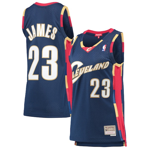LeBron James Cleveland Cavaliers Women's  Hardwood Classics Swingman Jersey - Navy