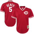 Johnny Bench Cincinnati Reds Youth Cooperstown Collection Mesh Batting Practice Jersey - Red