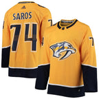 Juuse Saros Nashville Predators adidas Home Authentic Player Jersey - Gold