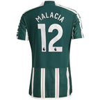 Tyrell Malacia Manchester United adidas 2023/24 Away Authentic Player Jersey - Green/Red