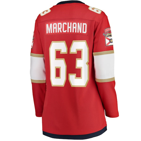 Brad Marchand Florida Panthers  Women's 2025 Stanley Cup Champions Breakaway Jersey - Red
