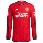 Manchester United adidas 2023/24 Home Authentic Long Sleeve Jersey - Red