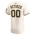 Milwaukee Brewers Nike  Home Elite Pick-A-Player Retired Roster Jersey - Cream
