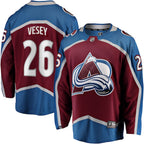 Jimmy Vesey Colorado Avalanche  Home Breakaway Jersey - Burgundy