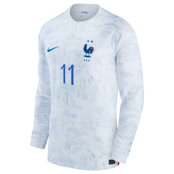 Ousmane Dembele France National Team Nike 2022/23 Away Breathe Stadium Replica Long Sleeve Jersey - White
