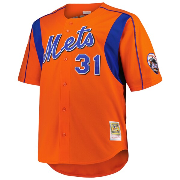 Mike Piazza New York Mets  Big & Tall Cooperstown Collection Mesh Batting Practice Jersey - Orange/Royal
