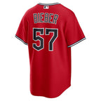 Shane Bieber Cleveland Guardians Nike Alternate Replica 2.0 Player Jersey - Red