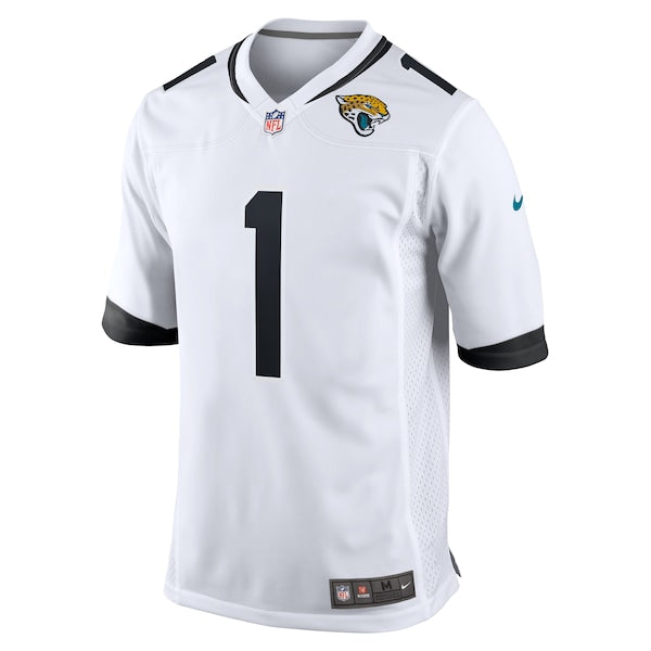 Travis Hunter Jacksonville Jaguars Nike 2025 NFL Draft First Round Pick Game Player Jersey - White/Black/Teal