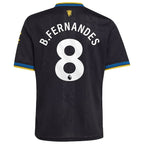 Bruno Fernandes Manchester United adidas Youth 2025/26 Third Replica Player Jersey - Black/Red/White