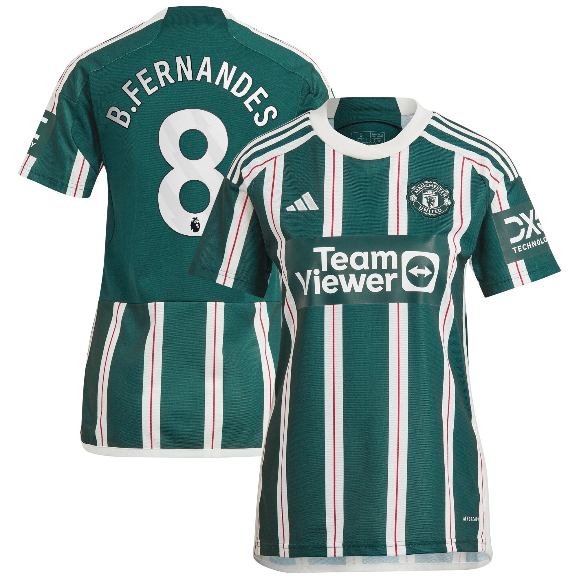 Bruno Fernandes Manchester United adidas Women's 2023/24 Home Replica Player Jersey - Red/Green