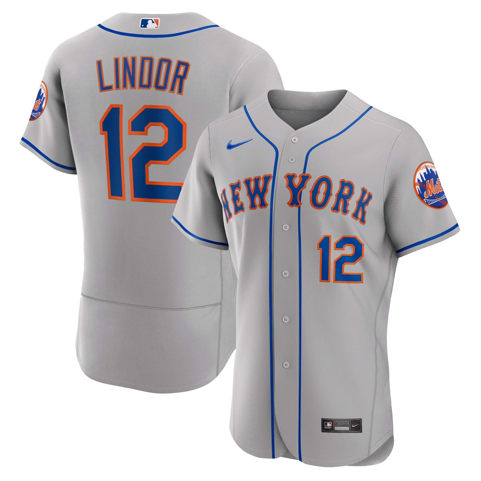 Francisco Lindor New York Mets Nike Home Authentic Player Jersey - White/Gray