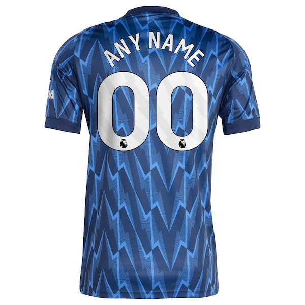 Arsenal adidas 2025/26 Away Replica Custom Jersey - Blue/Red