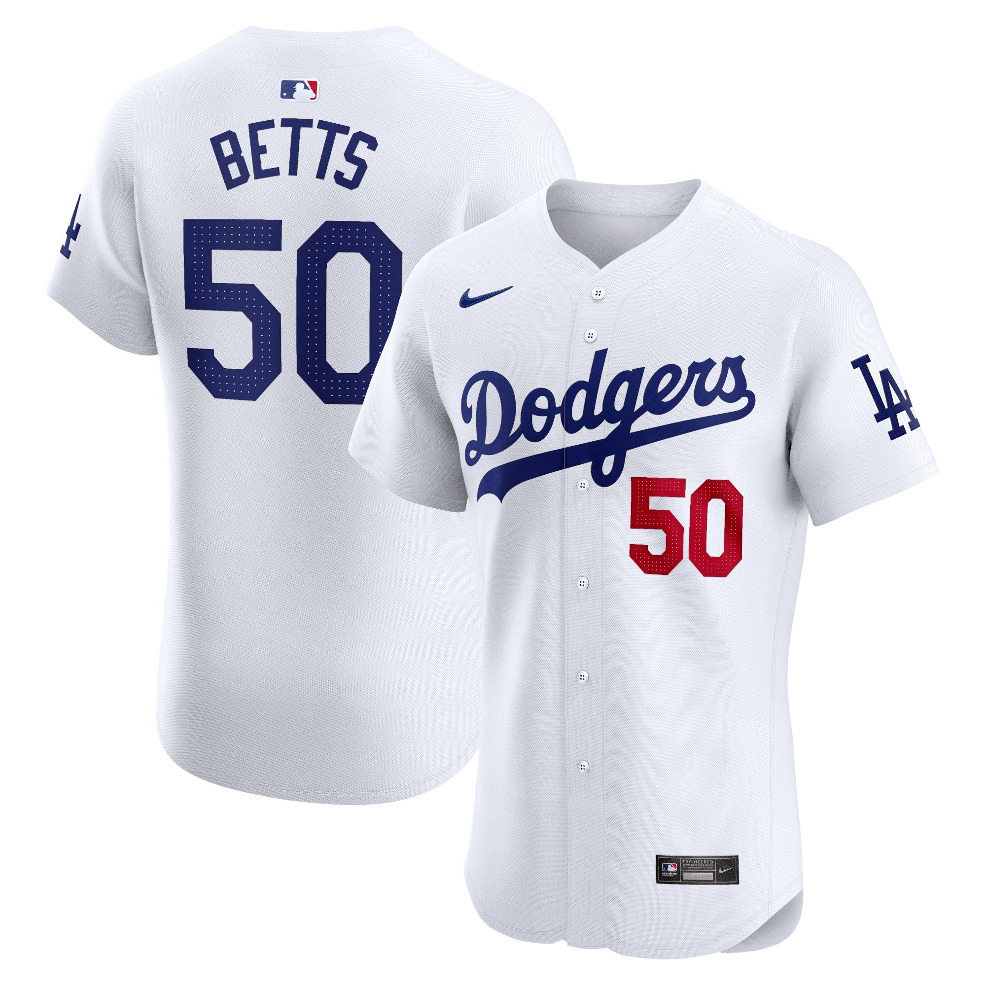 Mookie Betts Los Angeles Dodgers Nike Alternate Elite Player Jersey - Royal/White