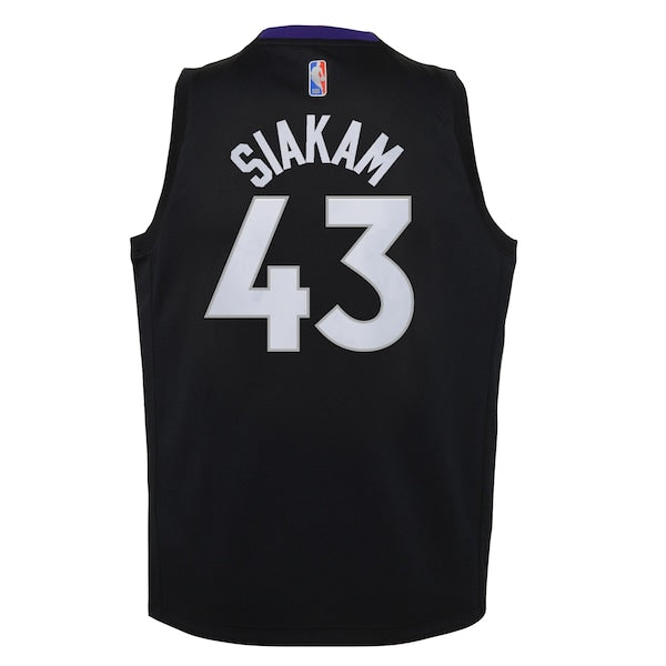Pascal Siakam Toronto Raptors Nike Youth 2020/21 Swingman Player Jersey Black/Purple - Earned Edition