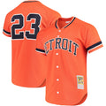 Kirk Gibson Detroit Tigers Cooperstown Collection Mesh Batting Practice Button-Up Jersey - Orange