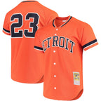 Kirk Gibson Detroit Tigers Cooperstown Collection Mesh Batting Practice Button-Up Jersey - Orange