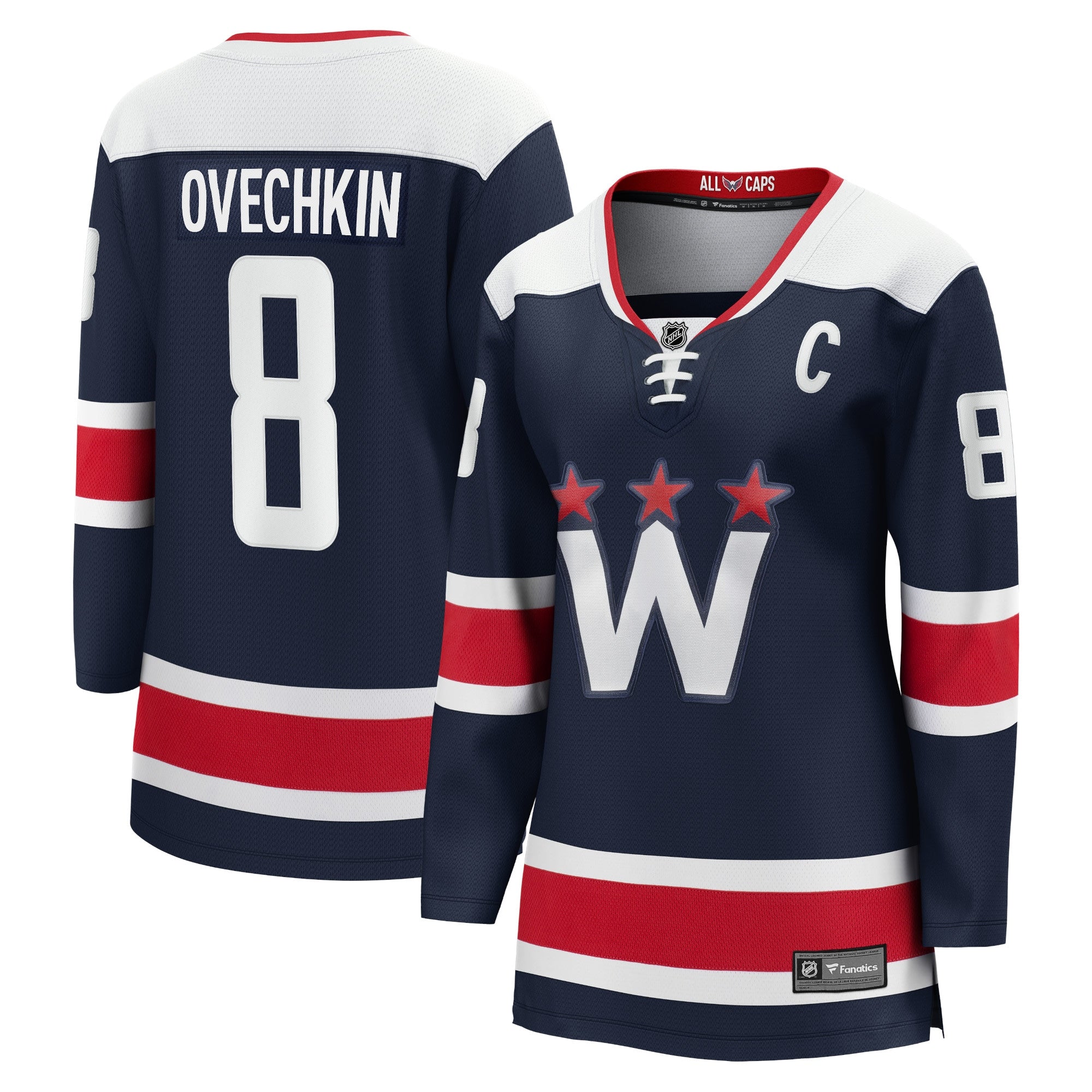 Alexander Ovechkin Washington Capitals  Women's Alternate 50th Anniversary Premier Breakaway Player Jersey - Black/Navy/White