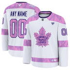 Toronto Maple Leafs  2024 Hockey Fights Cancer Custom Practice Jersey - White