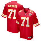 Josh Simmons Kansas City Chiefs Nike 2025 NFL Draft First Round Pick Game Jersey - Red