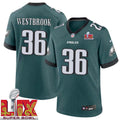 Brian Westbrook Philadelphia Eagles Nike Game Retired Player Jersey Super Bowl - Midnight Green