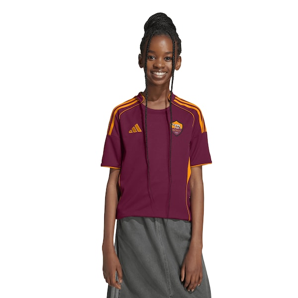 AS Roma adidas Youth 2025/26 Home Replica Jersey - Red/White