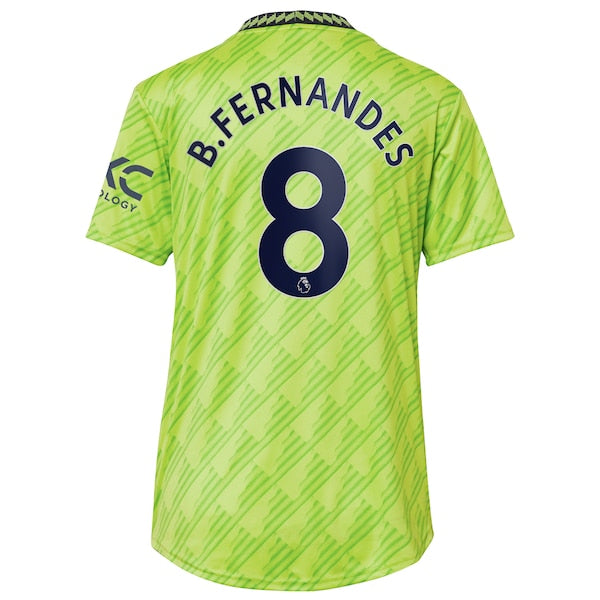 Bruno Fernandes Manchester United adidas Women's 2022/23 Third Replica Player Jersey - Neon Green