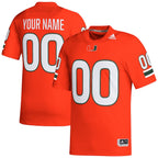 Miami Hurricanes adidas Custom White Premier Football Jersey - Orange