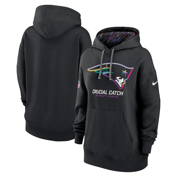 New England Patriots Nike Women's 2024 NFL Crucial Catch Club Pullover Hoodie - Black
