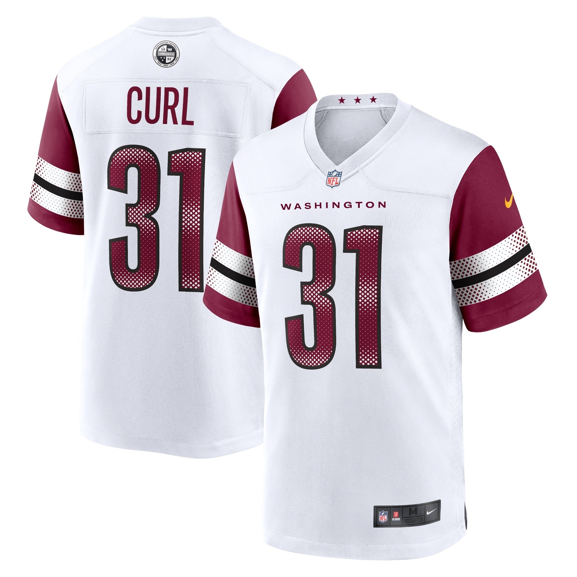 Kamren Curl Washington Commanders Nike Game Jersey - Burgundy/Black/White