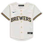 Christian Yelich Milwaukee Brewers Nike Preschool Home Replica Player Jersey - Cream