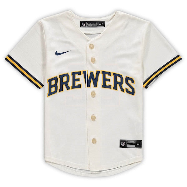 Christian Yelich Milwaukee Brewers Nike Preschool Home Replica Player Jersey - Cream