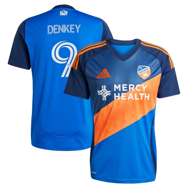 Kévin Denkey FC Cincinnati adidas 2025 Orange and Blue Legacy Kit Replica Player Jersey - Blue