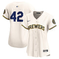 Milwaukee Brewers Nike Women's 2024 Jackie Robinson Day Home Limited Jersey – Cream