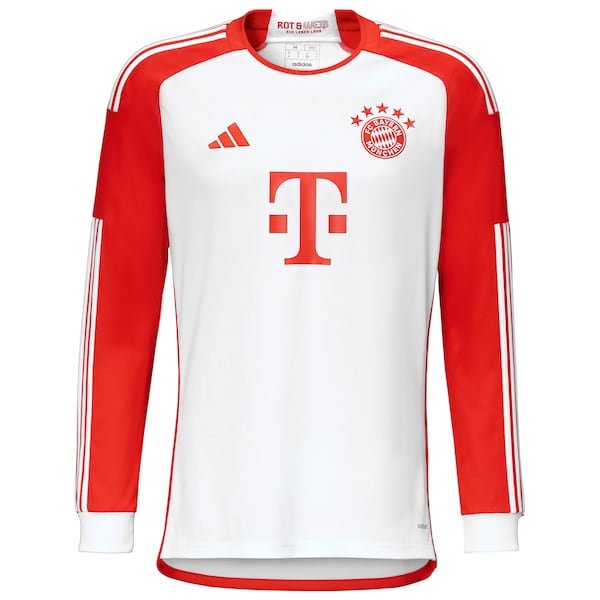 Sadio Mané Bayern Munich adidas 2023/24 Home Replica Long Sleeve Jersey - White
