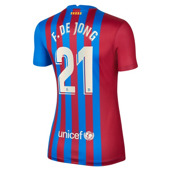 Frenkie de Jong Barcelona Nike Women's 2021/22 Home Replica Player Jersey - Blue