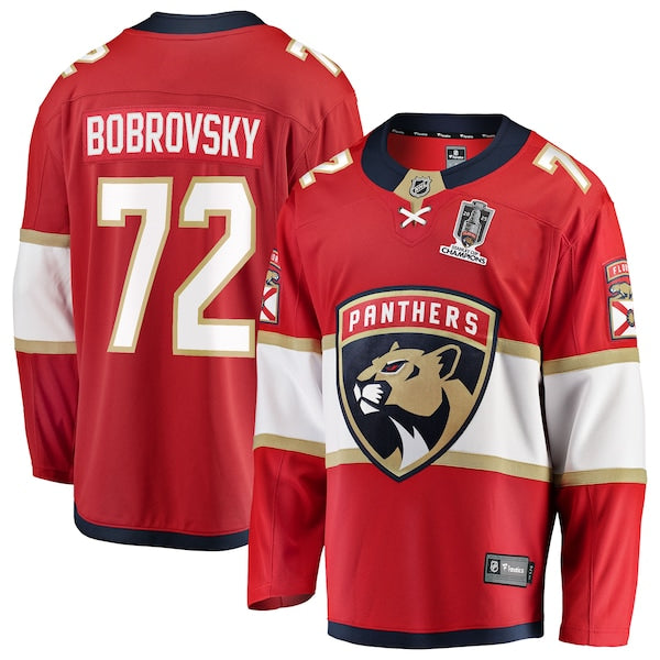 Sergei Bobrovsky Florida Panthers  2025 Stanley Cup Champions Breakaway Jersey - Red