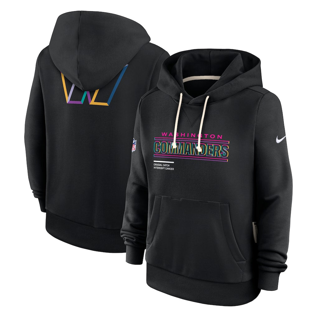 Washington Commanders Nike Women's 2025 NFL Crucial Catch Sideline Standard Issue Dri-FIT Hoodie - Black