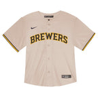 Christian Yelich Milwaukee Brewers Nike Toddler Home Game Jersey - Cream