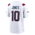 Mac Jones New England Patriots Nike Team Game Jersey - White/Navy