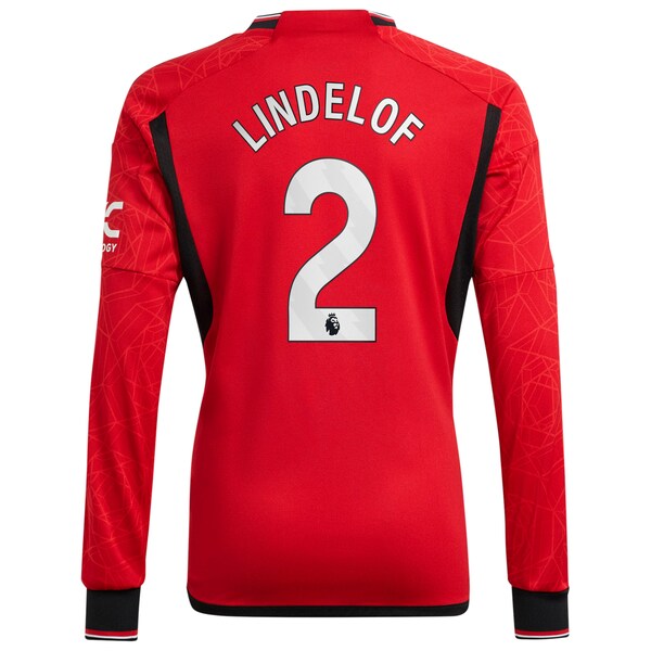 Victor Lindelof Manchester United adidas 2023/24 Home Replica Long Sleeve Player Jersey - Red