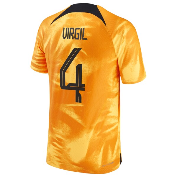 Virgil Van Dijk Netherlands National Team Nike 2022/23 Home Vapor Match Authentic Player Jersey - Orange